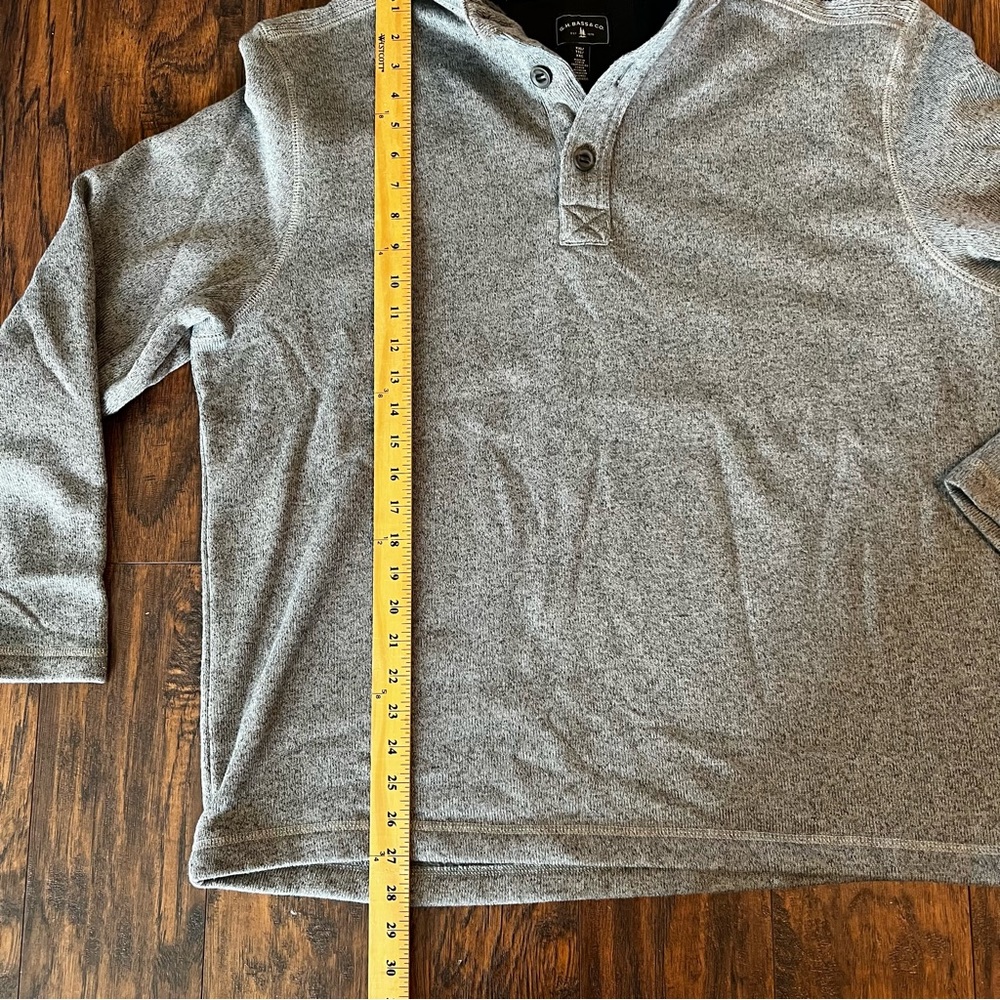 G.H. Bass & Co. Gray‎ Quarter Button Sherpa-Lined Collar Sweater, XXL / TTG - Picture 4 of 6